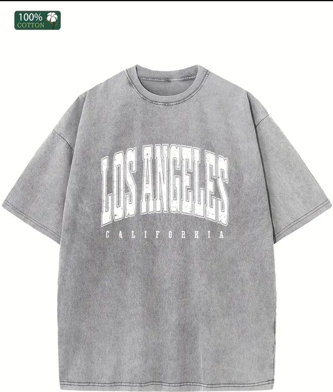 Dame Oversized T-shirt med Vintage Los Angeles Print og afslappet snit Stilla