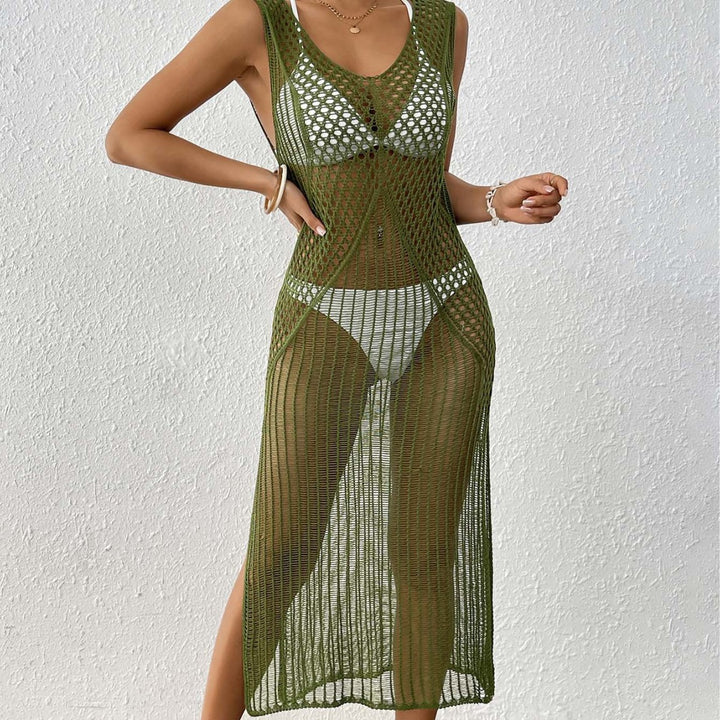 Dame elegant hækle sarong med gennemsigtigt design Skovae