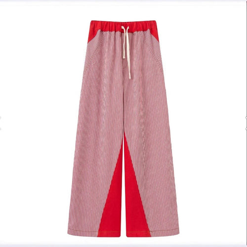 Dame bred stribepants med elastisk talje og praktiske lommer Stilla