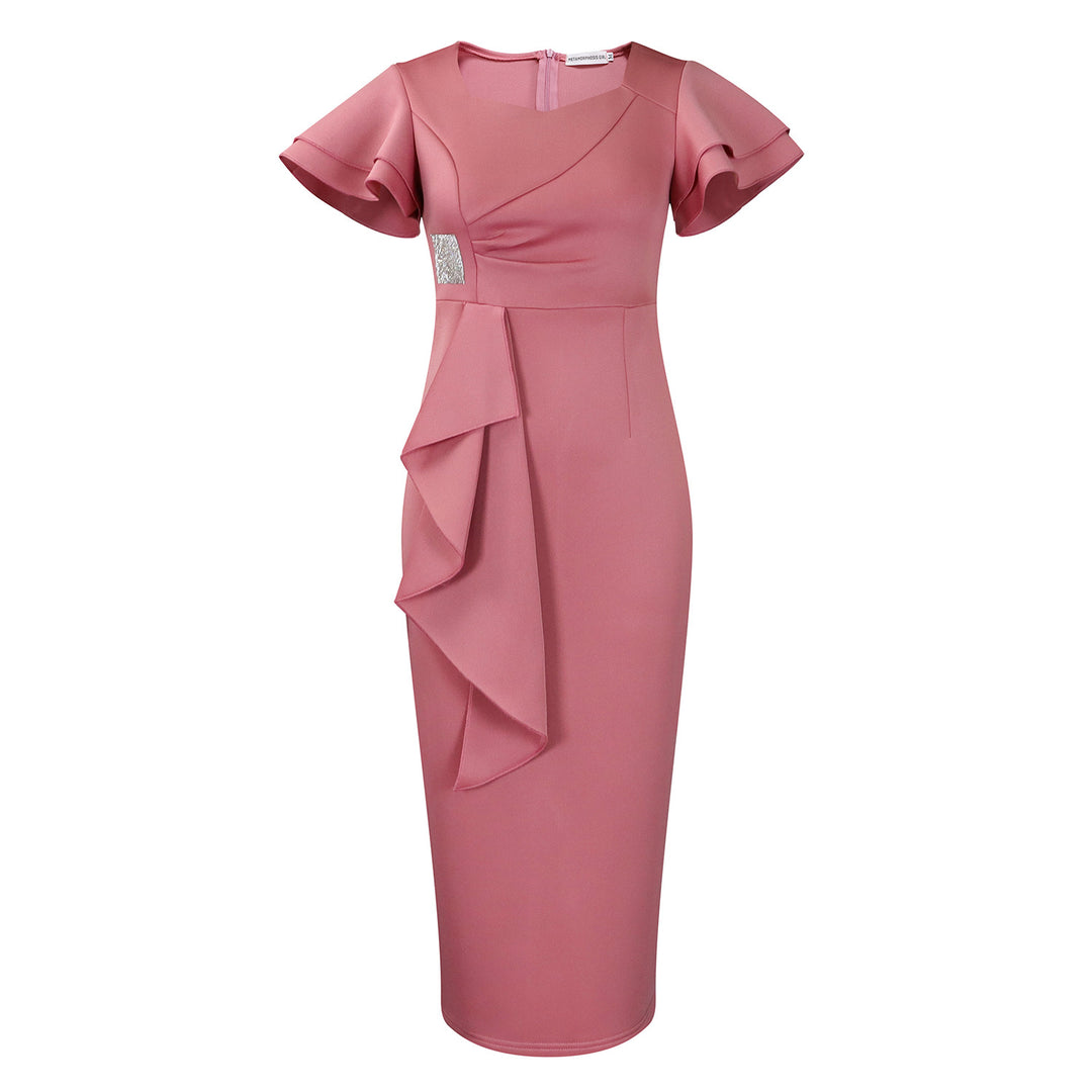Dame Etuikjole med elegant Draperingsdesign og dekorativ Rynke Stilla