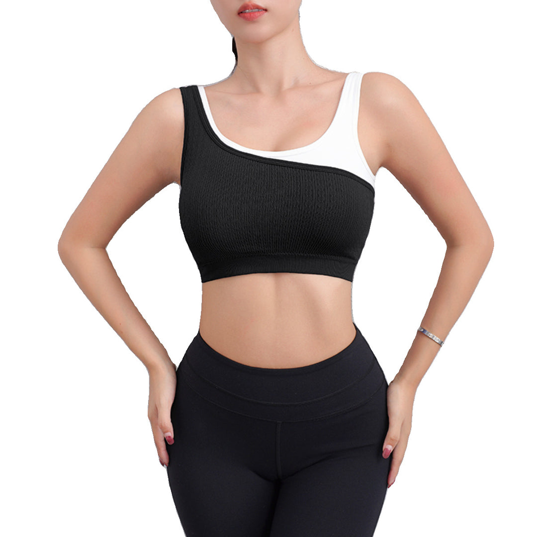 Dame Sport-Crop-Top med asymmetrisk design og åndbart stof Stilla