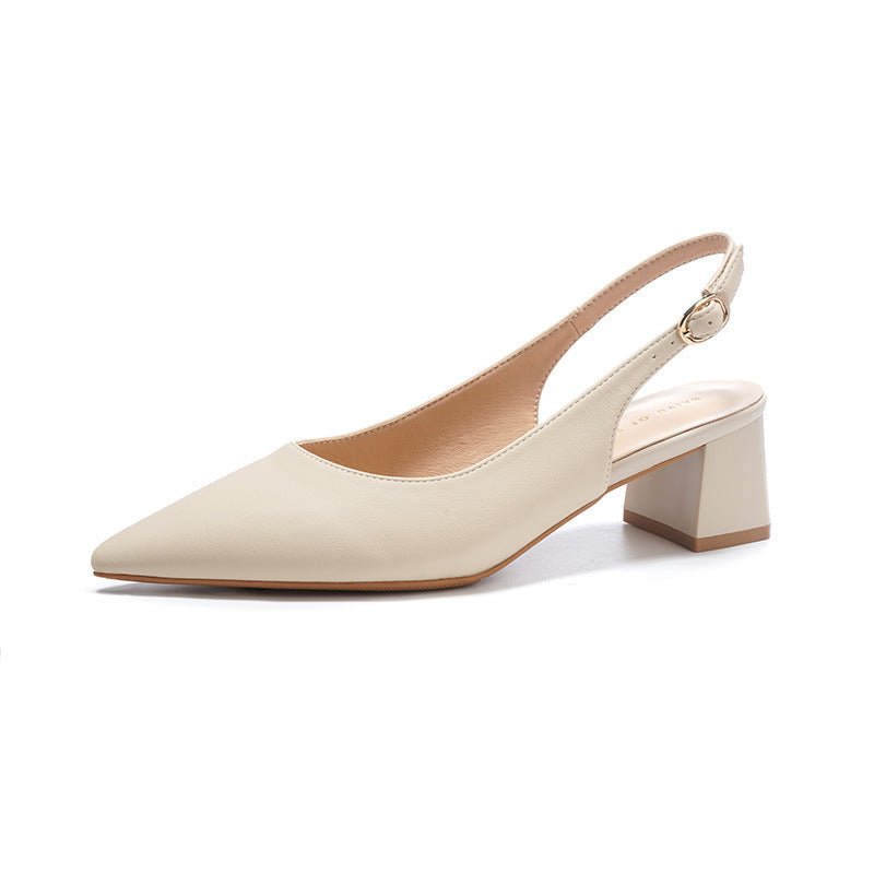 Dame Slingback Blockhæl Pumper med elegant Spids Udsnit-Design Stilla