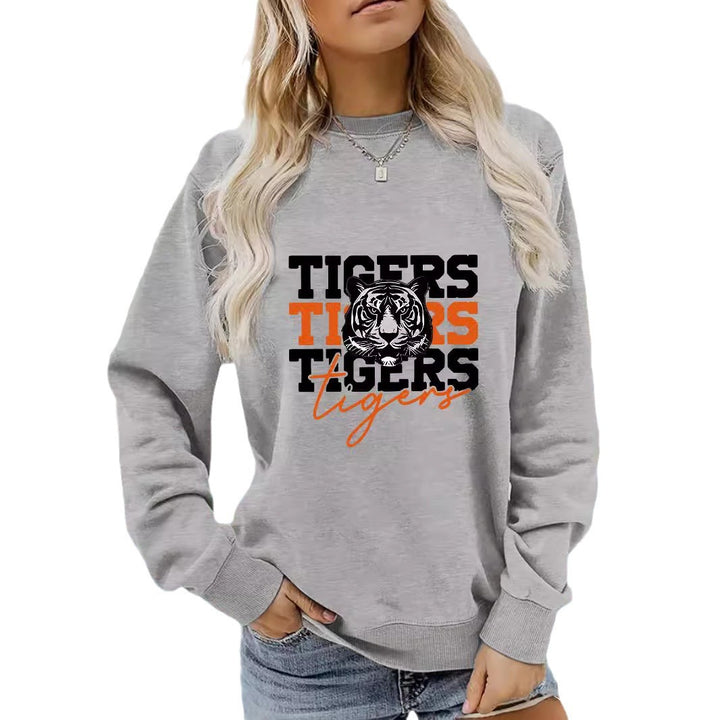Kvinders trøje med animalistisk tigerdesign og afslappet pasform Stilla