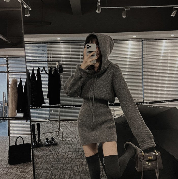 Kvinders hoodie kjole med en afslappet pasform og praktiske lommer