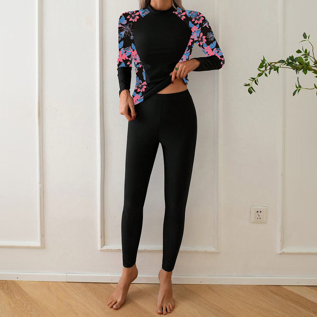Dame Langærmet Rashguard med floral design Skovae