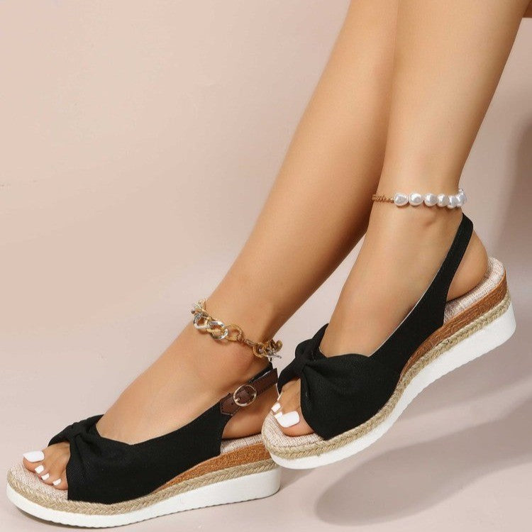 Dame Wedge-sandaler med stilfuld knude-design og komfortabel sål Stilla