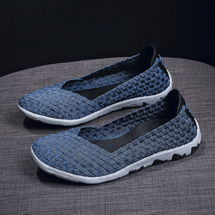 Dame nan strikket Slip-On fritidssko med flettet overdel og skridsikker flexsål Skovae