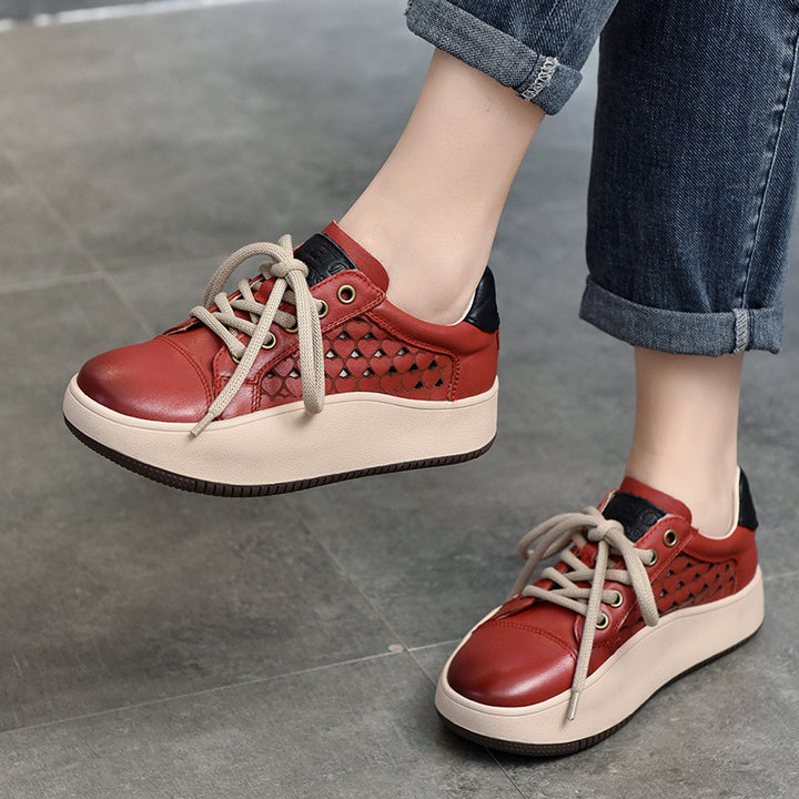 Dame mode Sneakers med innovativt hjerte mønster og høj plateau Stilla