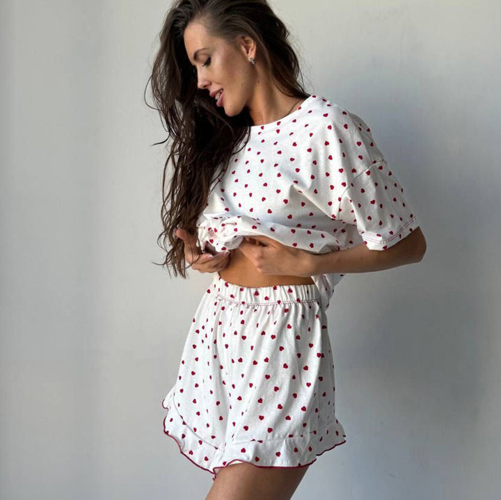 Dame Sommerligt Pyjamasæt med moderne Zebramønster og elastisk Bund Stilla