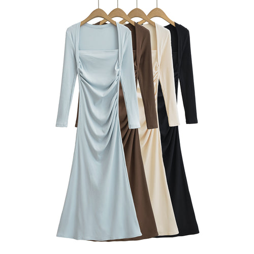 Dame Figurtilpasset Maxikjole med elegant Drapé-design Stilla