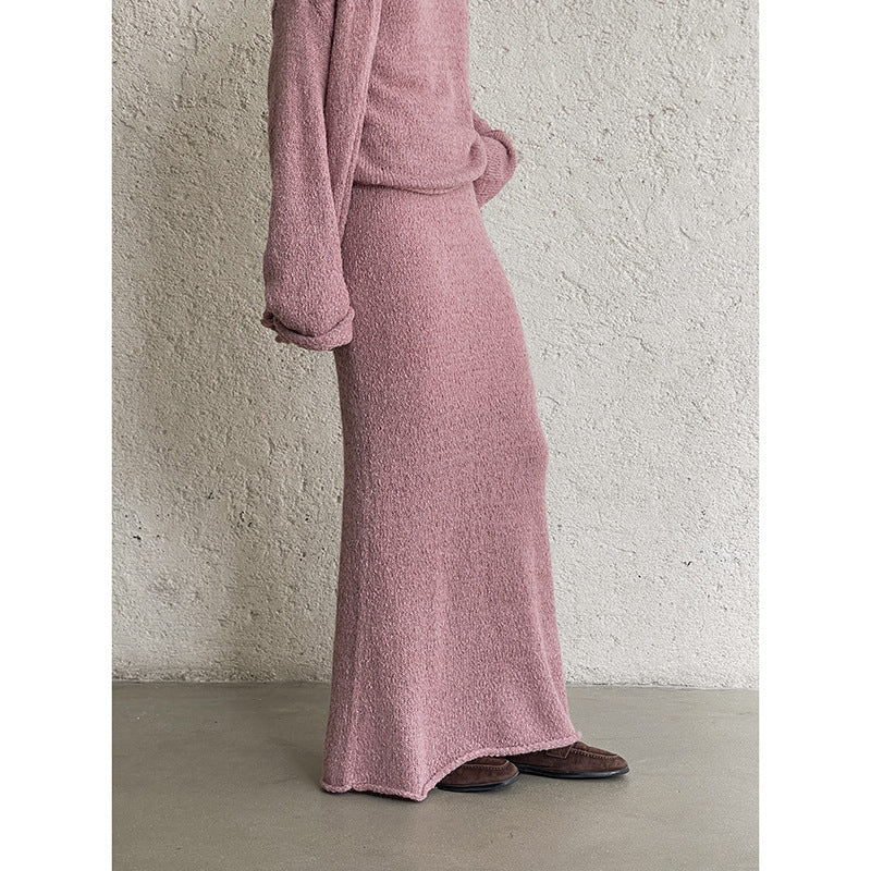 Dame elegant strikensemble med asymmetrisk snit og åbent design Stilla