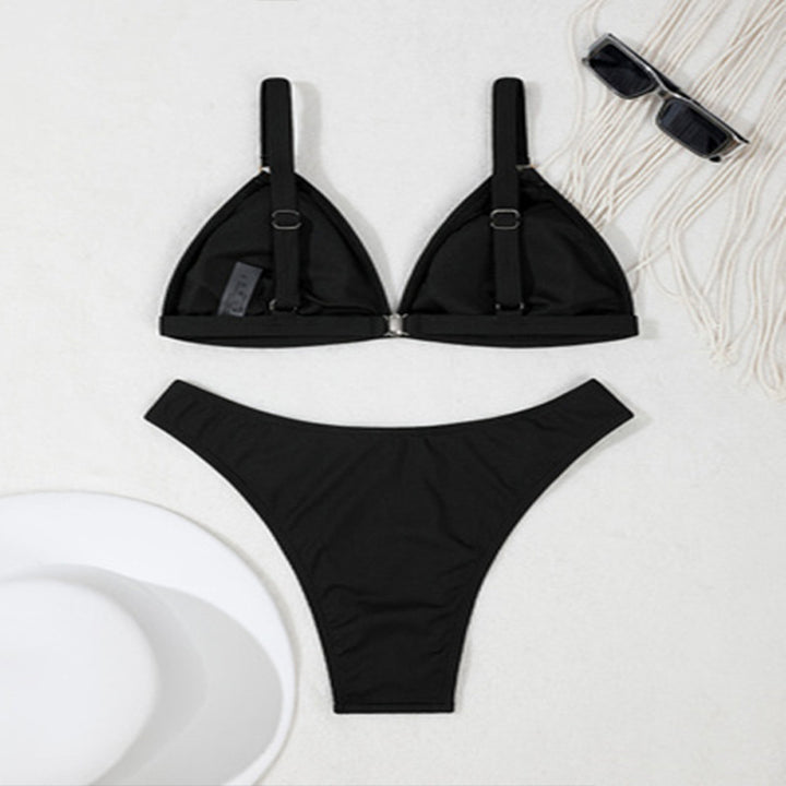 Dame Triangel-Bikini med elegante ringdetaljer Skovae