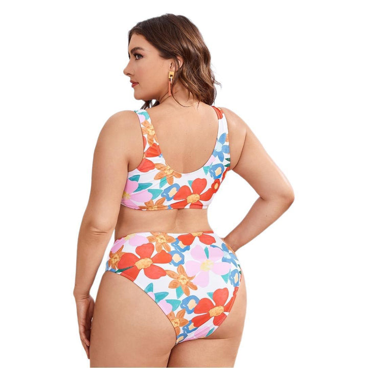Dame Højskåret Bikinisæt med floral design Skovae