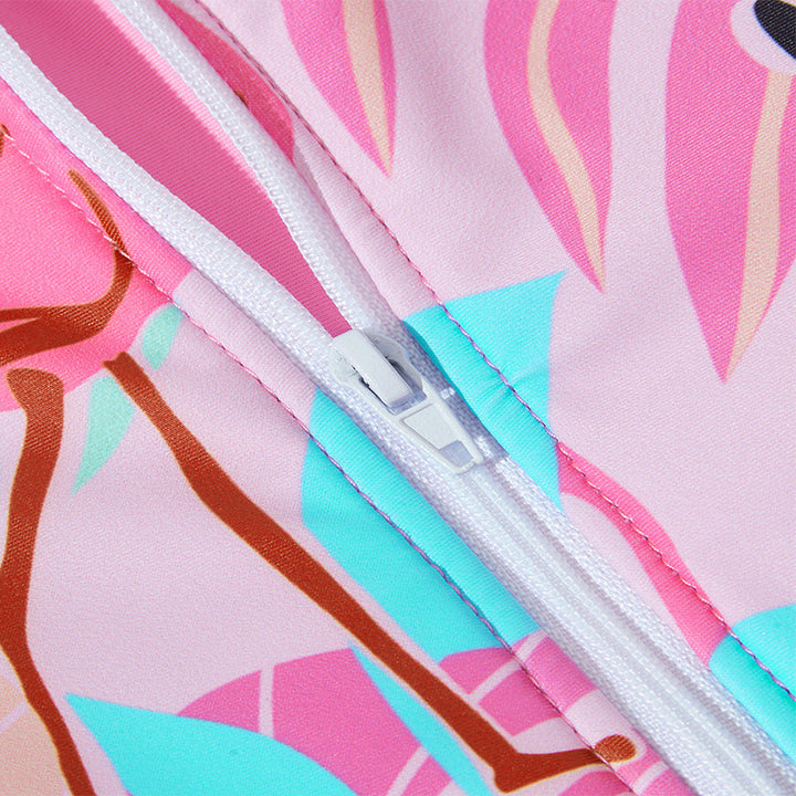Dame badedragt med UV-beskyttelse og trendy flamingo-tryk Stilla