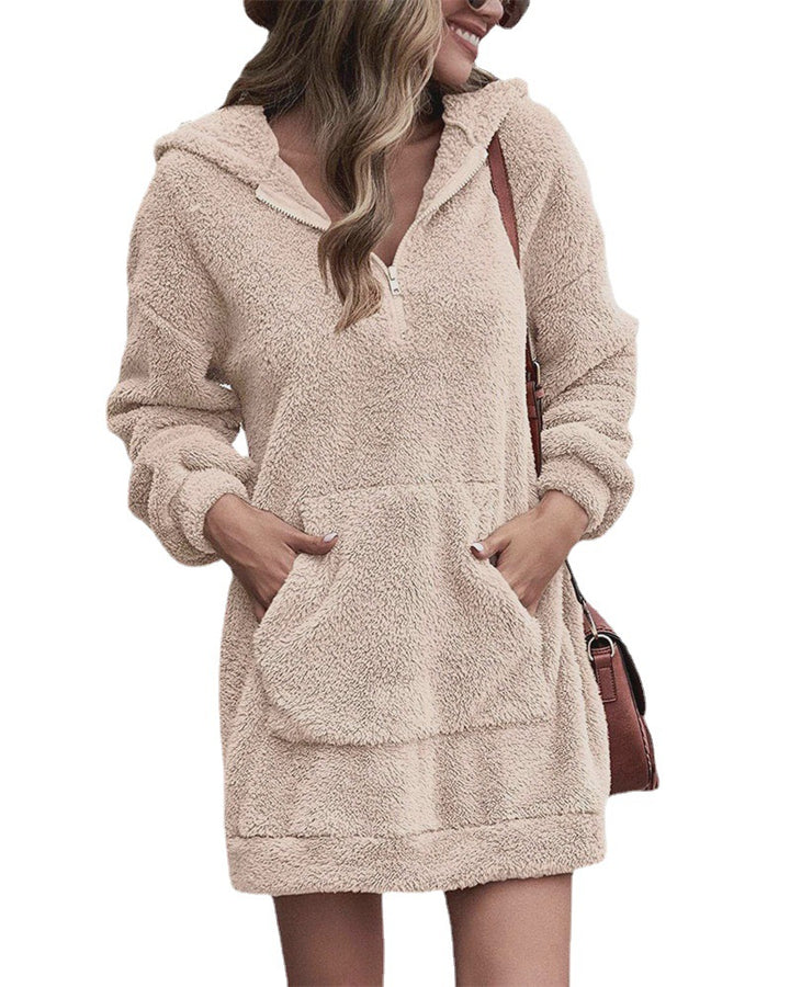 Dame hættekjole lavet af blød og varm fleece Stilla