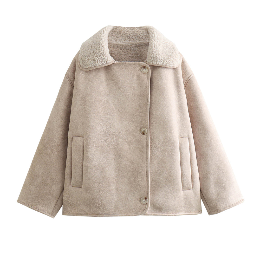 Kvinders hyggelige jakke med faux fur krave Stilla