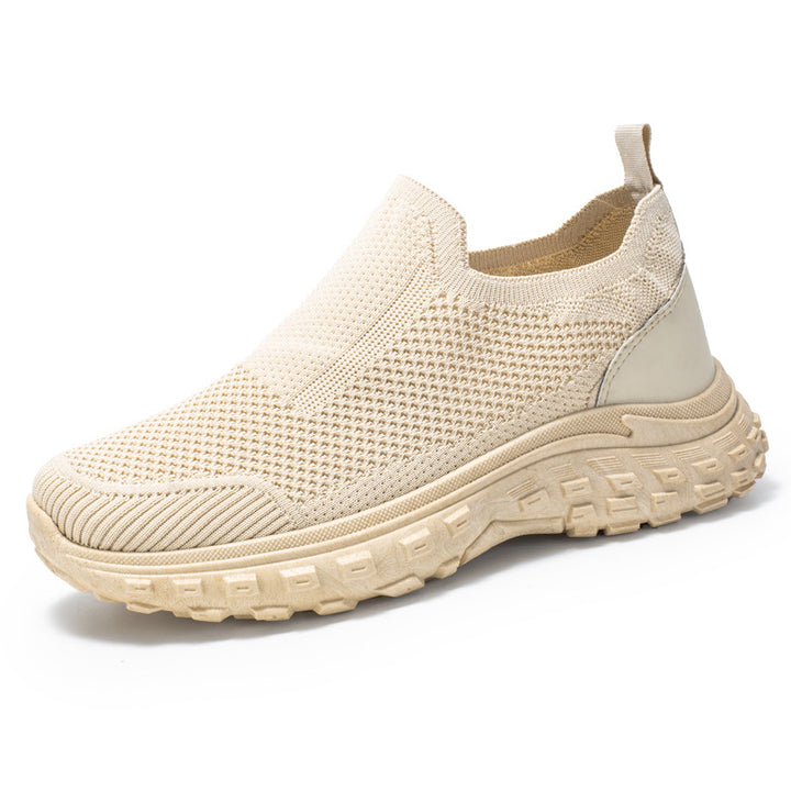 Dame Slip-On Sneakers med åndbart strikkens overflade og skridsikker sål Stilla