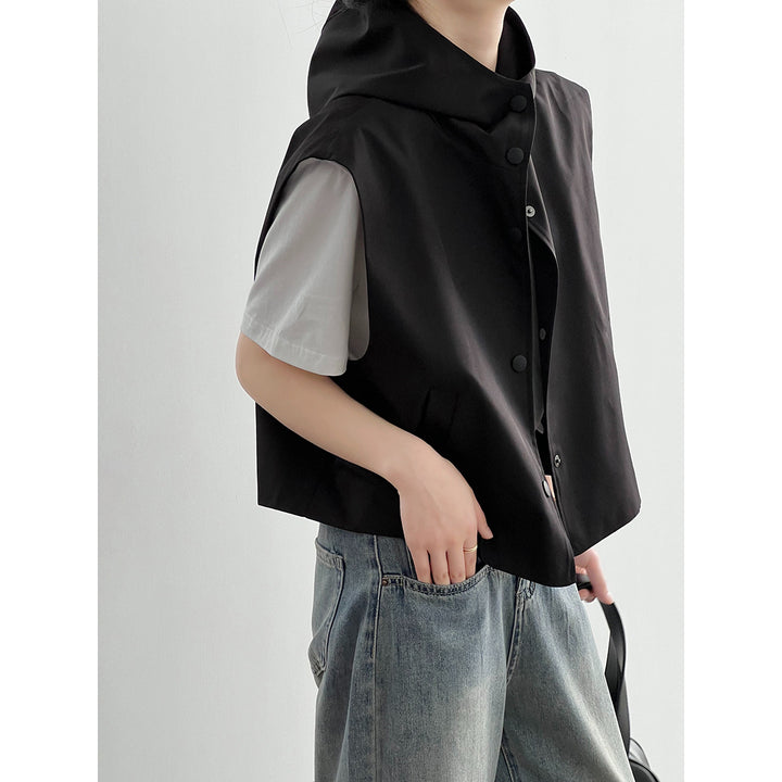 Dame afslappet vest med hætte og praktiske lommer Stilla
