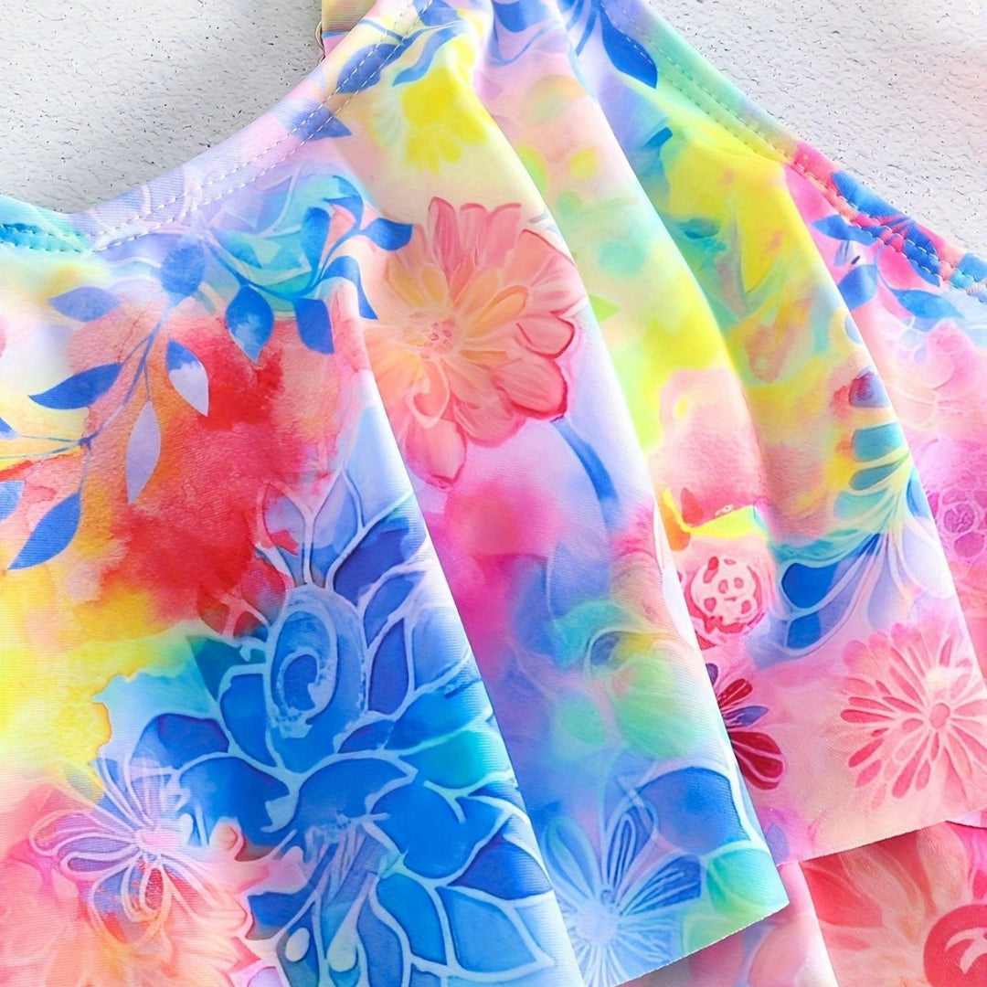 Dame fritid-badeoverdel med let rynke design og shorts Skovae