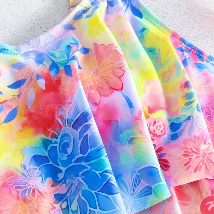 Dame fritid-badeoverdel med let rynke design og shorts Skovae