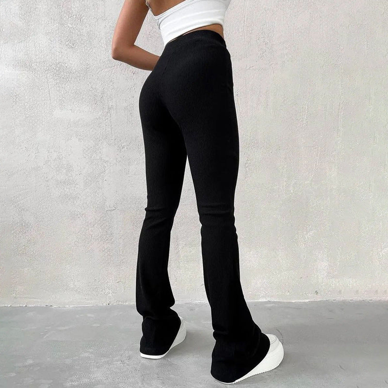 Femme Ribstrik Flared Leg Bukser Stilla