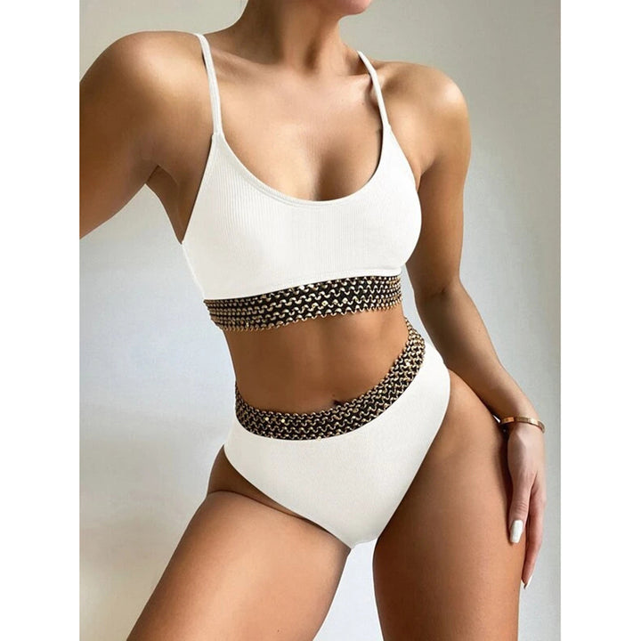 Dame Bikini-sæt med raffinerede detaljer og høj talje Stilla