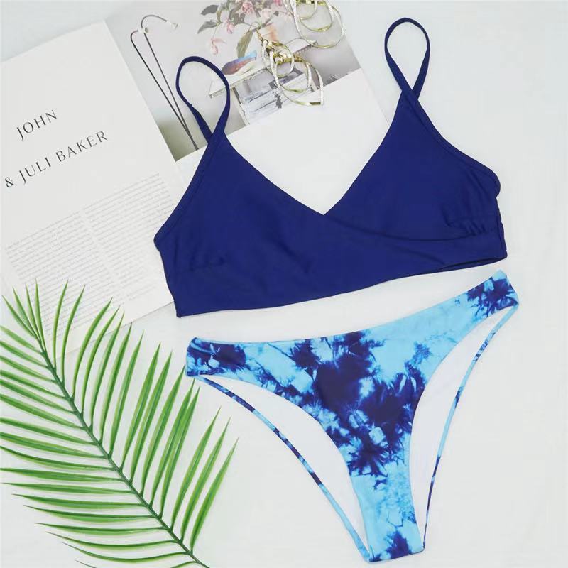 Dame Sporty bikinis med kombination af indpakningsdesign Skovae