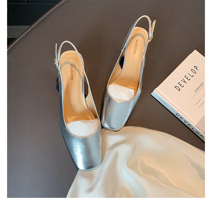 Dame Sling-pumps med komfortabel blokhæl og smart design Stilla
