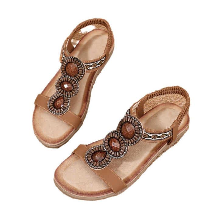 Dame sommer-sandaletter med dekorative perler Stilla
