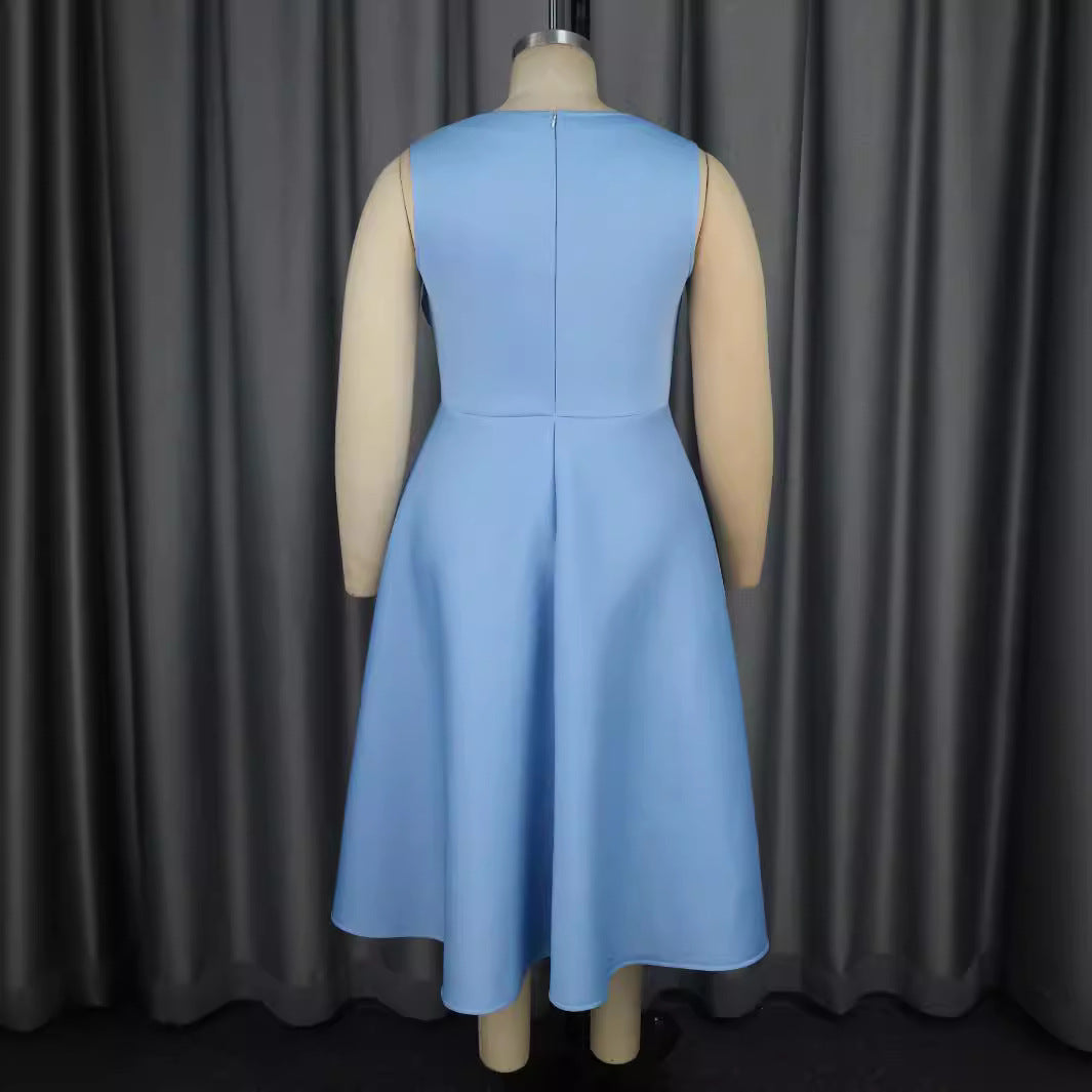 Dame Chiffon aftenkjole med glitrende overdel og elegant bue-applikation Skovae