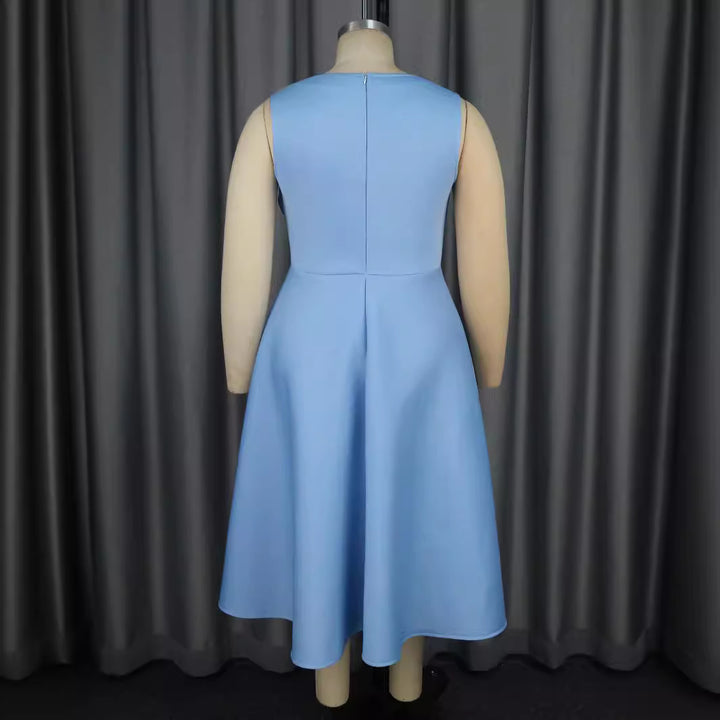 Dame Chiffon aftenkjole med glitrende overdel og elegant bue-applikation Skovae