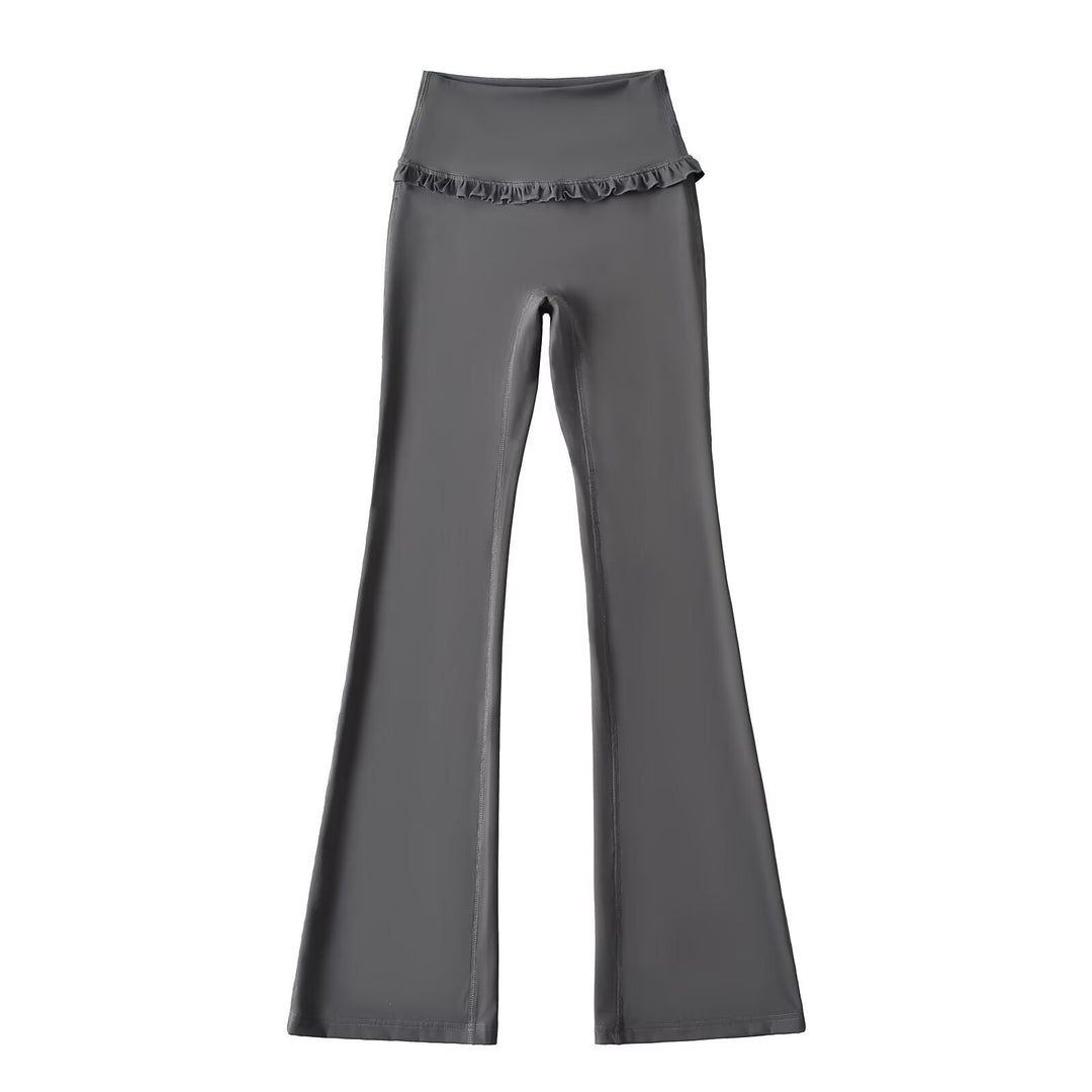 Dame leggings med flæsebund og figursyet snit Stilla