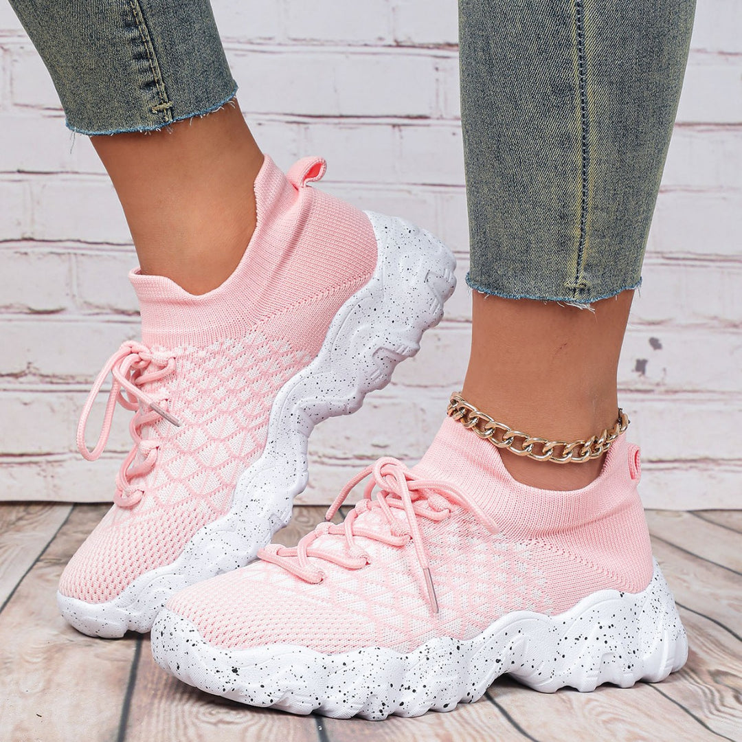 Dame Åndbare Sneakers med elastisk Strik-Obermaterial og fleksibel Såle Stilla