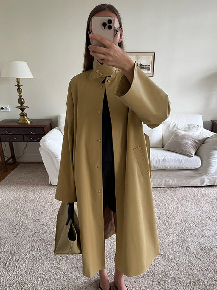 Damer Oversized Trenchcoat med praktisk knaplukning Stilla