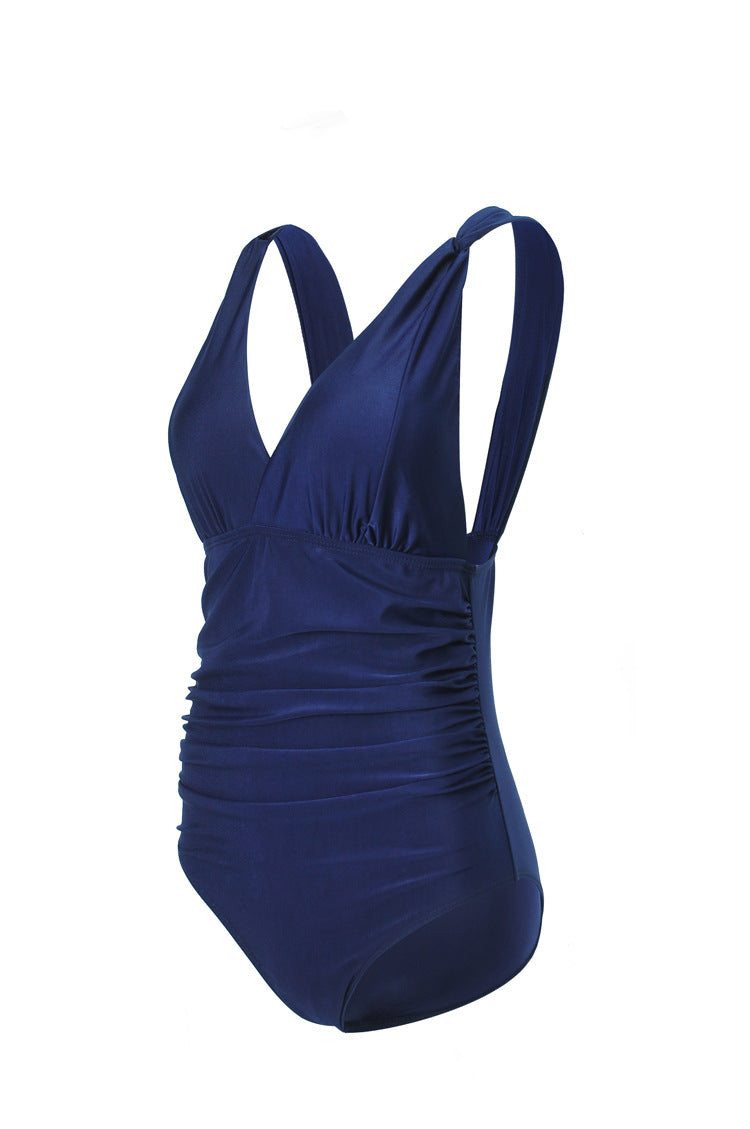 Dame Elegant One-Piece Swimsuit with Wrap Look and Gathered Skovae