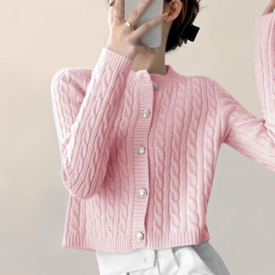 Femme Struktureret Kabelstrik-Cardigan Stilla