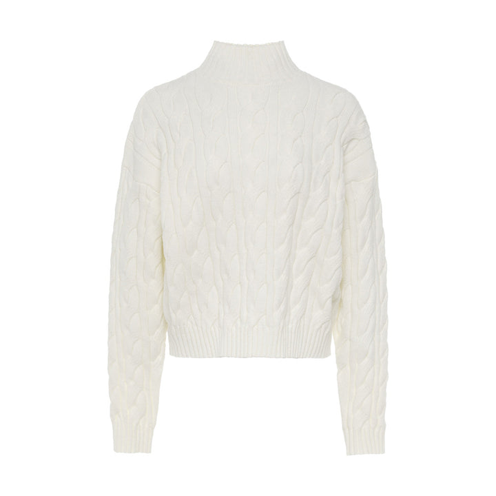 Kvinders strikket sweater med bølgemønster Stilla