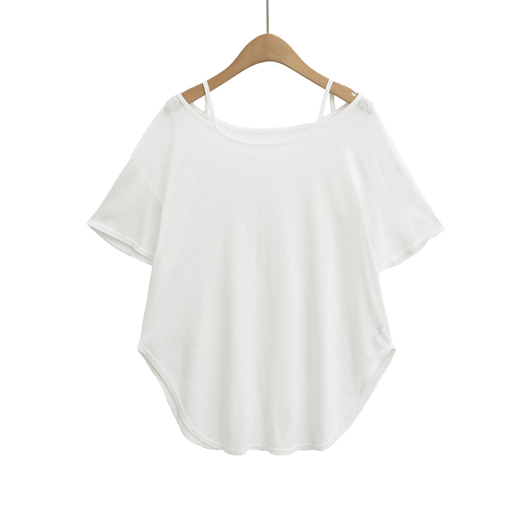 Damer afslappet oversized T-shirt med rygfri design og innovativ skæring Stilla