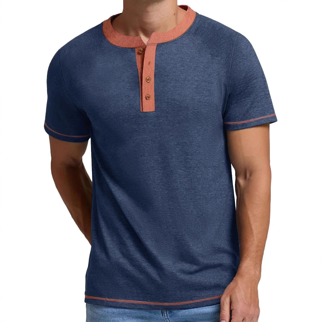 Herre Casual Kortærmet Henley T-Shirt Stilla