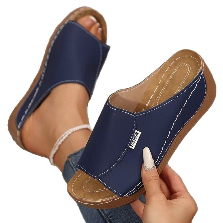 Dame behagelige slide-sandaler med blød sål og fleksibel fodseng Stilla