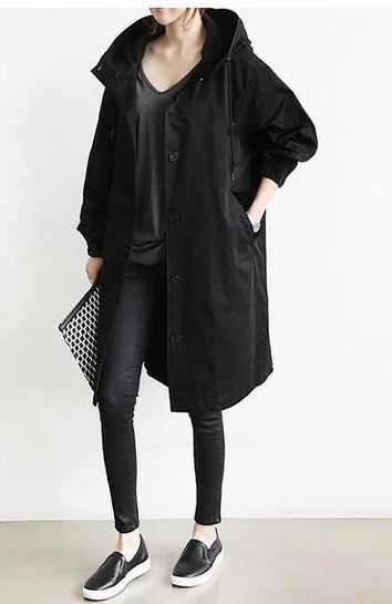 Stilla | Dame Oversized Hætte-Trenchcoat