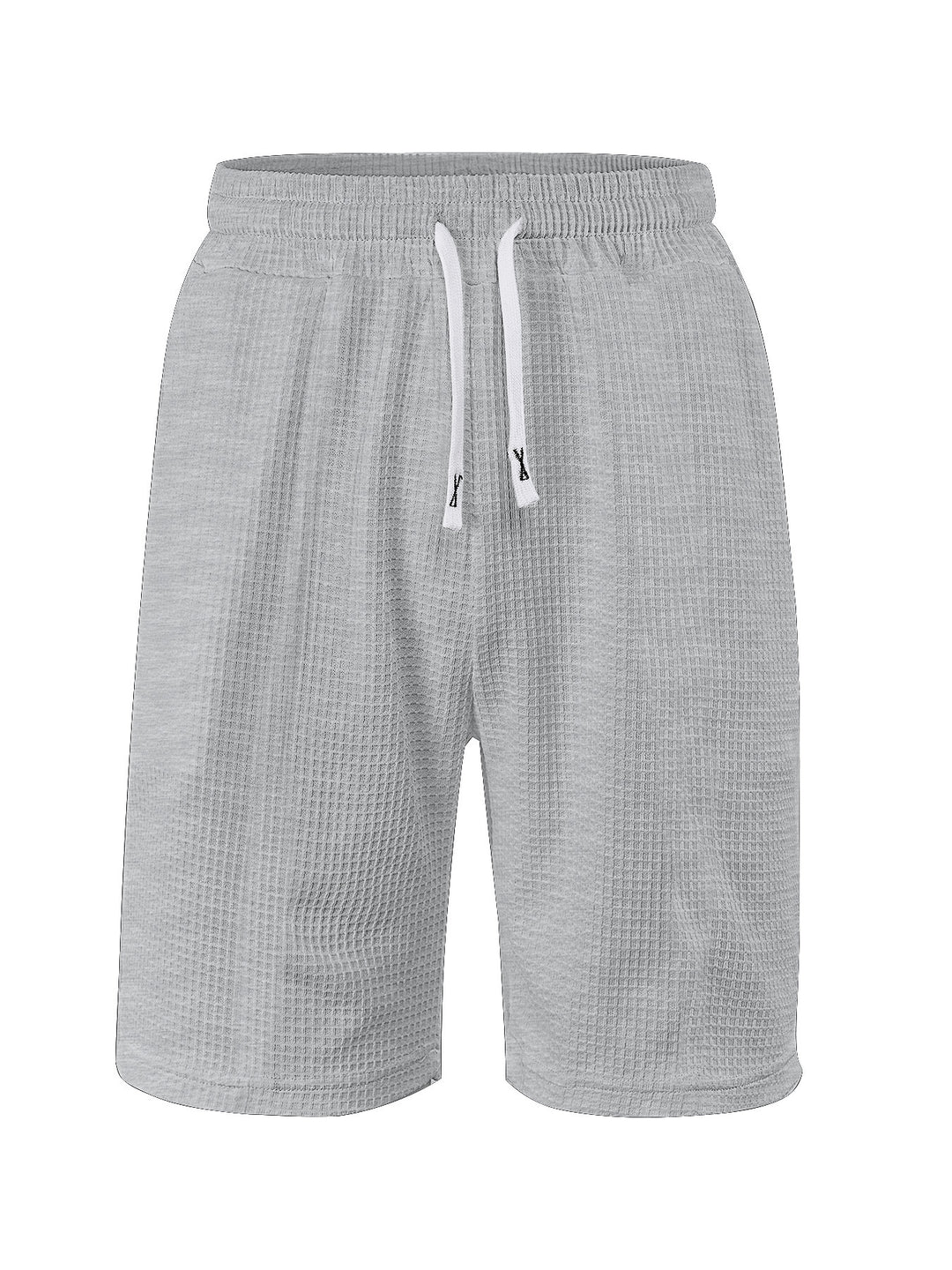 Herrer nan åndbare vaffel-pyjama-shorts med elastisk komfortbånd, snøring og sidelommer Skovae