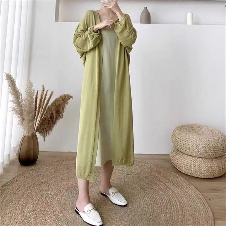 Dame maxi kjole med let kimono overlay Stilla