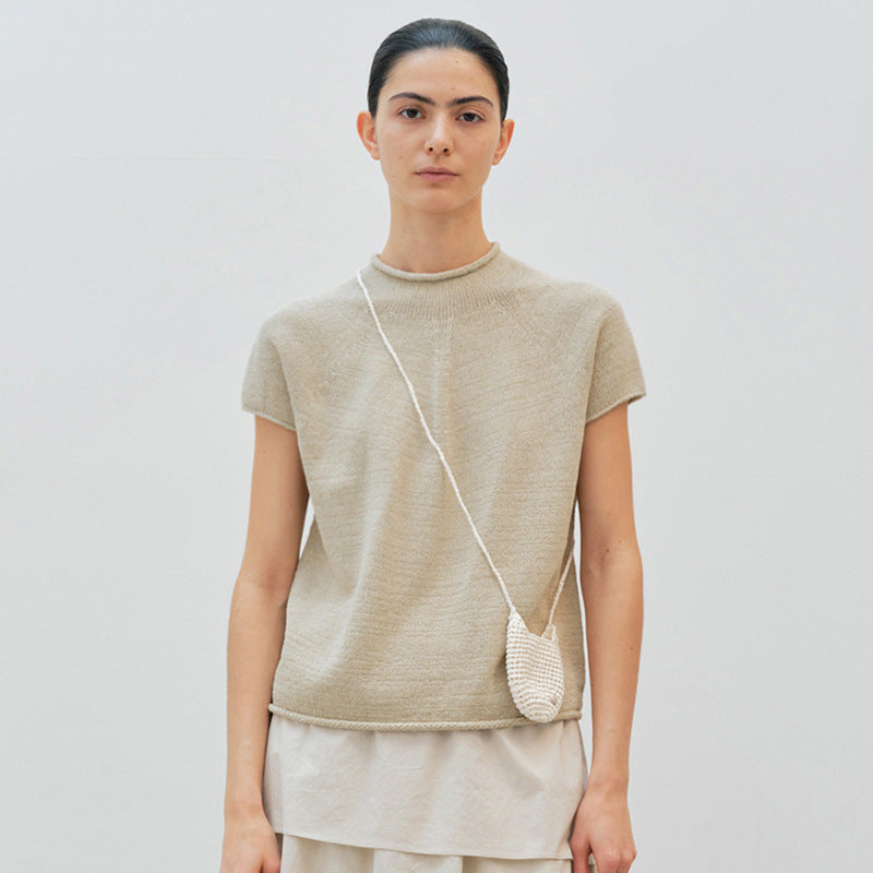 Dame kortærmet, elegant strikpullover Stilla