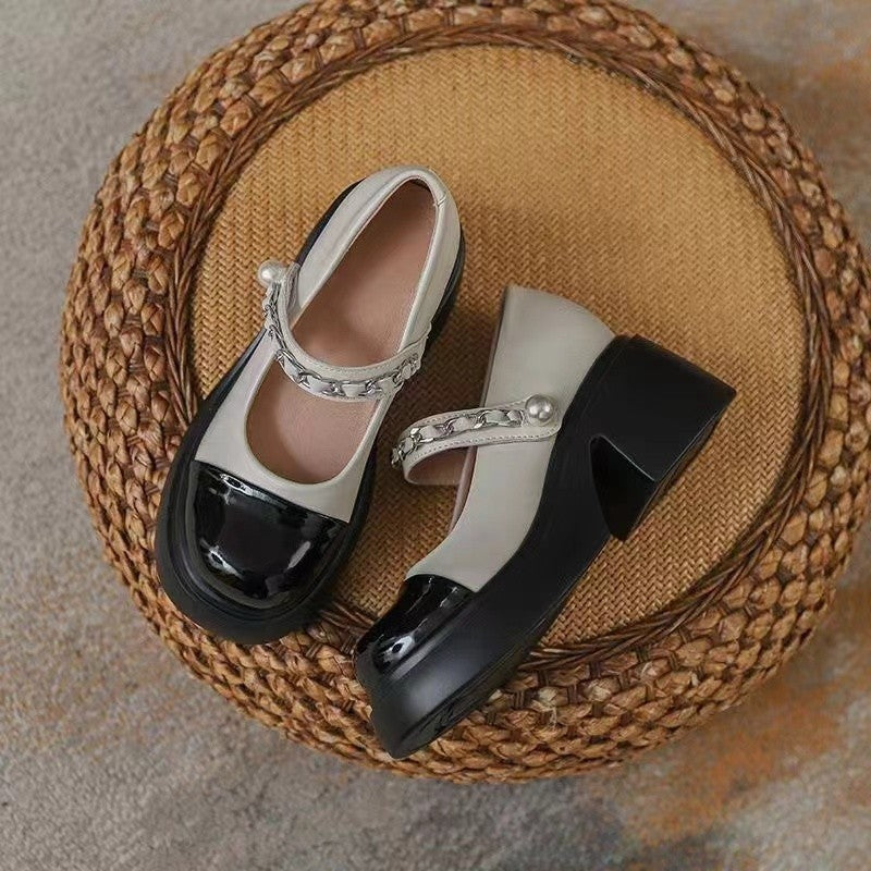 Dame Slingback Sandaler med modetrend kædeaccent og behagelig blokhælhøjde Stilla