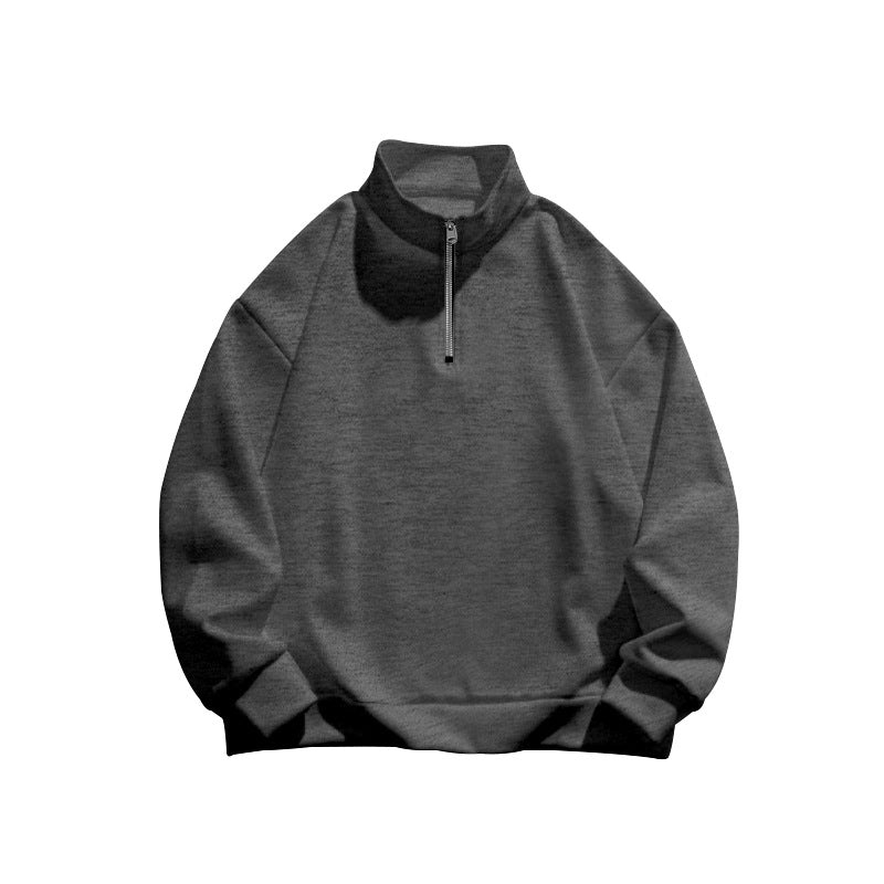 Herrer fleece-pullover med højtstående krave og lynlås Stilla
