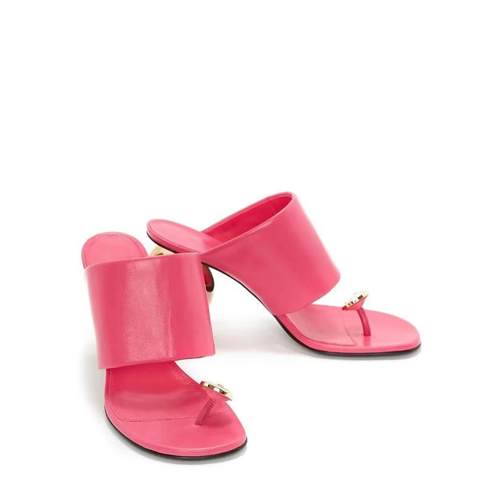 Femme Fashion-Forward Slide Mules med skulpturelt hældesign Stilla
