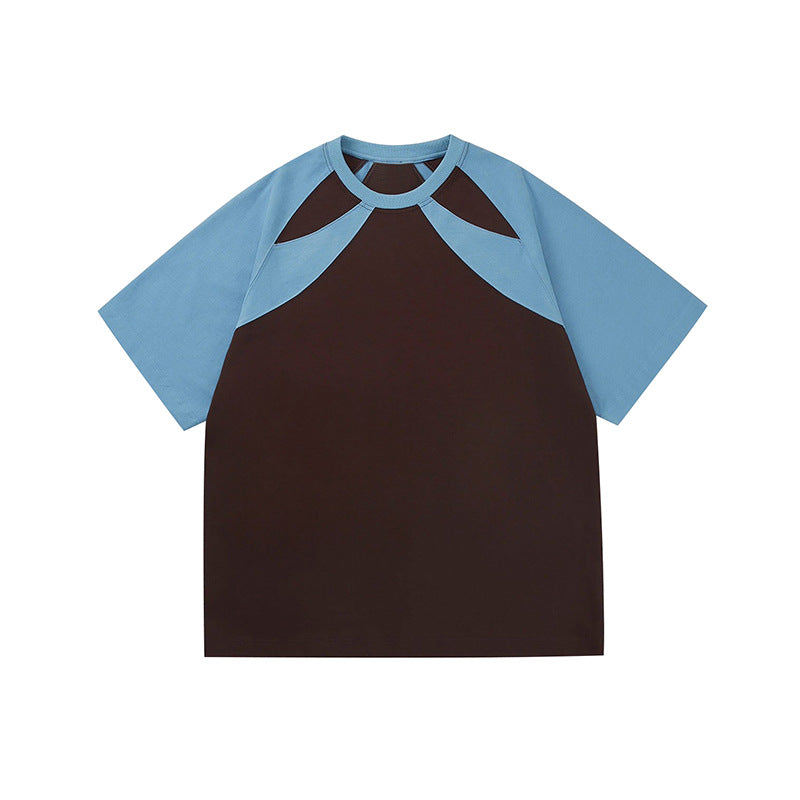 Dame farveblokeret afslappet T-shirt med unikt cut-out-design Stilla