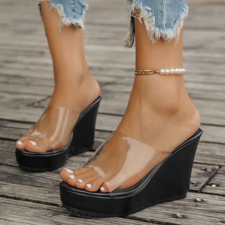 Dame Plateau-sandaler med gennemsigtigt overmateriale og moderigtigt design Stilla