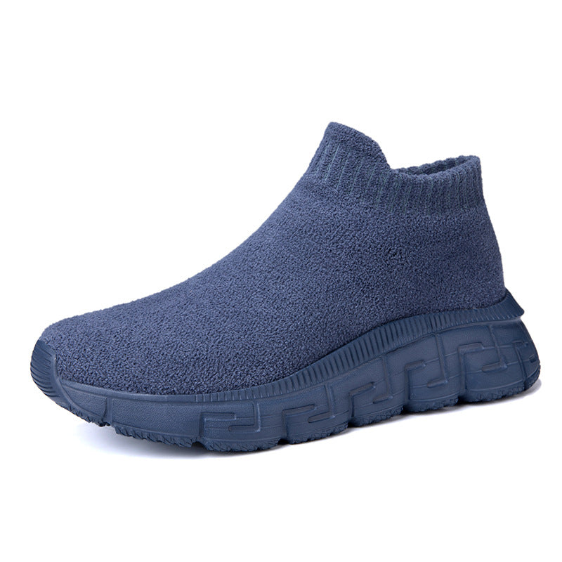 Dame nan hyggelige Sok-Sneaker i teddy-velour med elastisk skaft og stødabsorberende profilsål Skovae